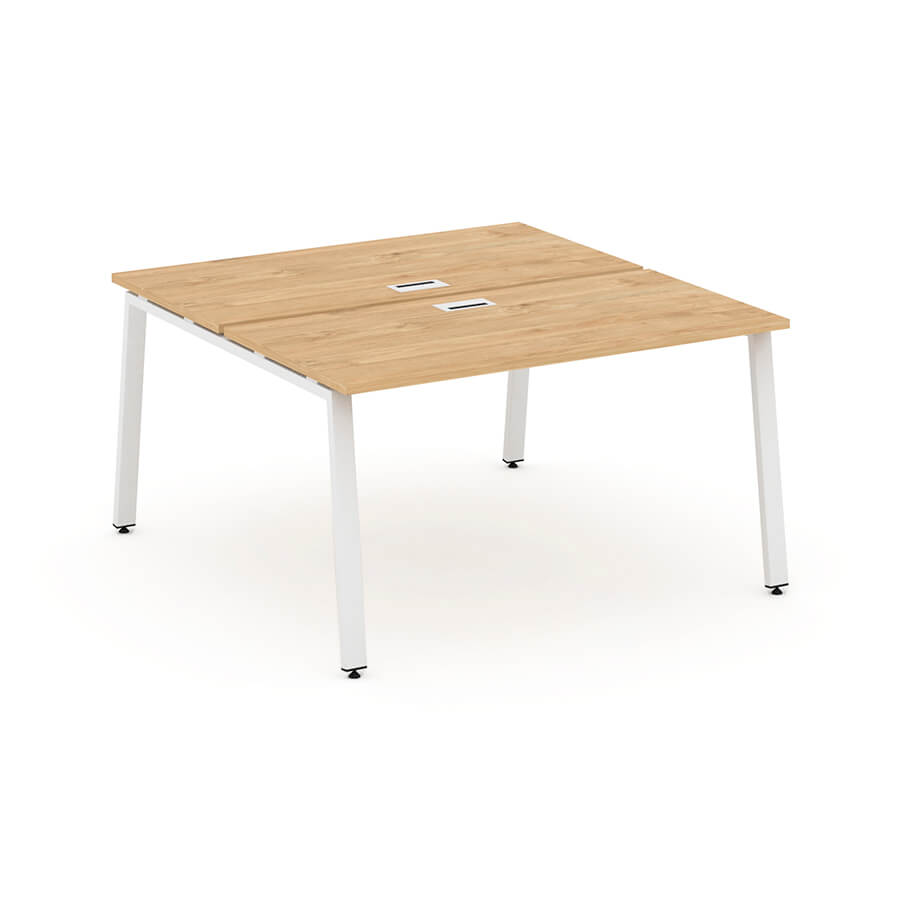 SN-6A.DRS-021 Рабочая станция двухсторонняя RIVA Style Project (Тиквуд Светлый/Металл Белый)