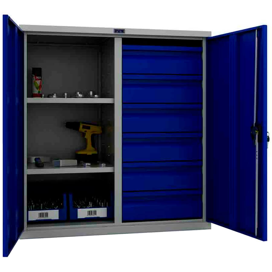 ТС 1095-100206 Шкаф инструментальный лёгкий ТС ПРОМЕТ (Корпус (RAL 7038), дверь ящика (RAL 5002).)