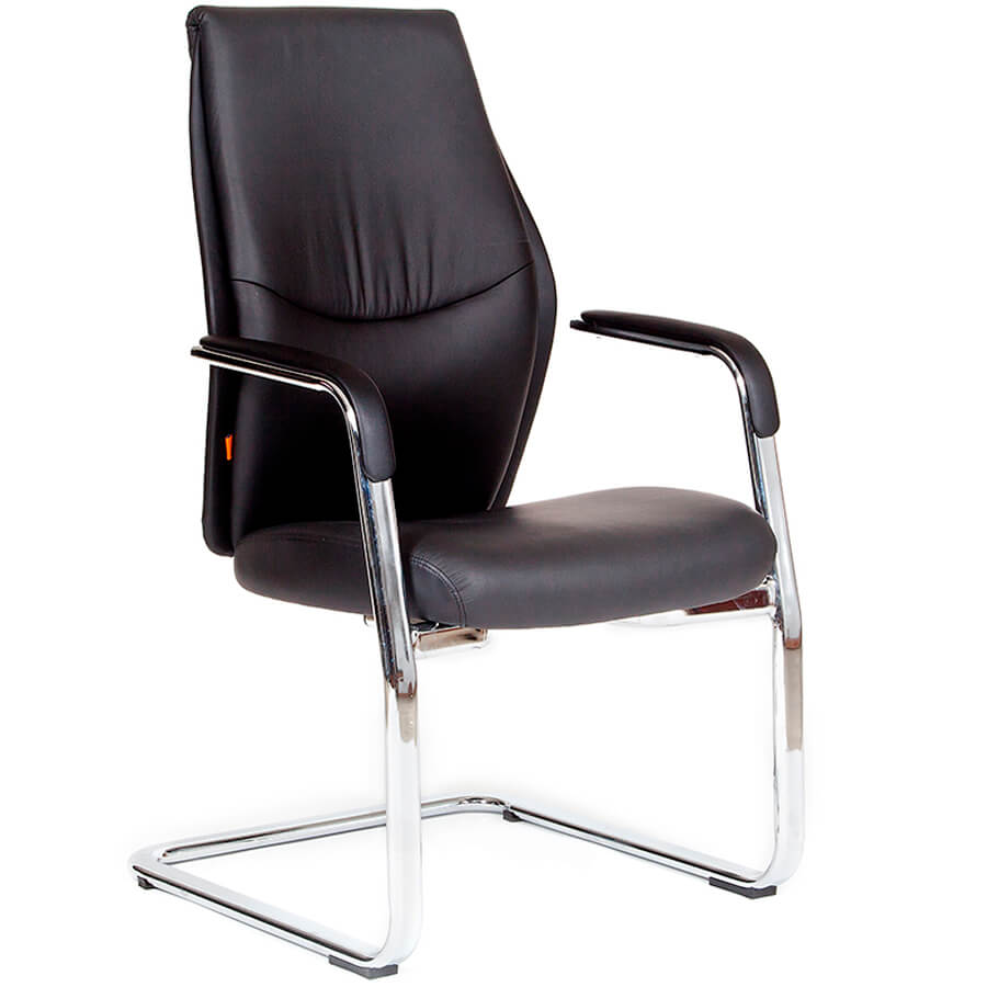 Vista V Кресло для посетителя  Chairman, обивка экокожа (Чёрный)