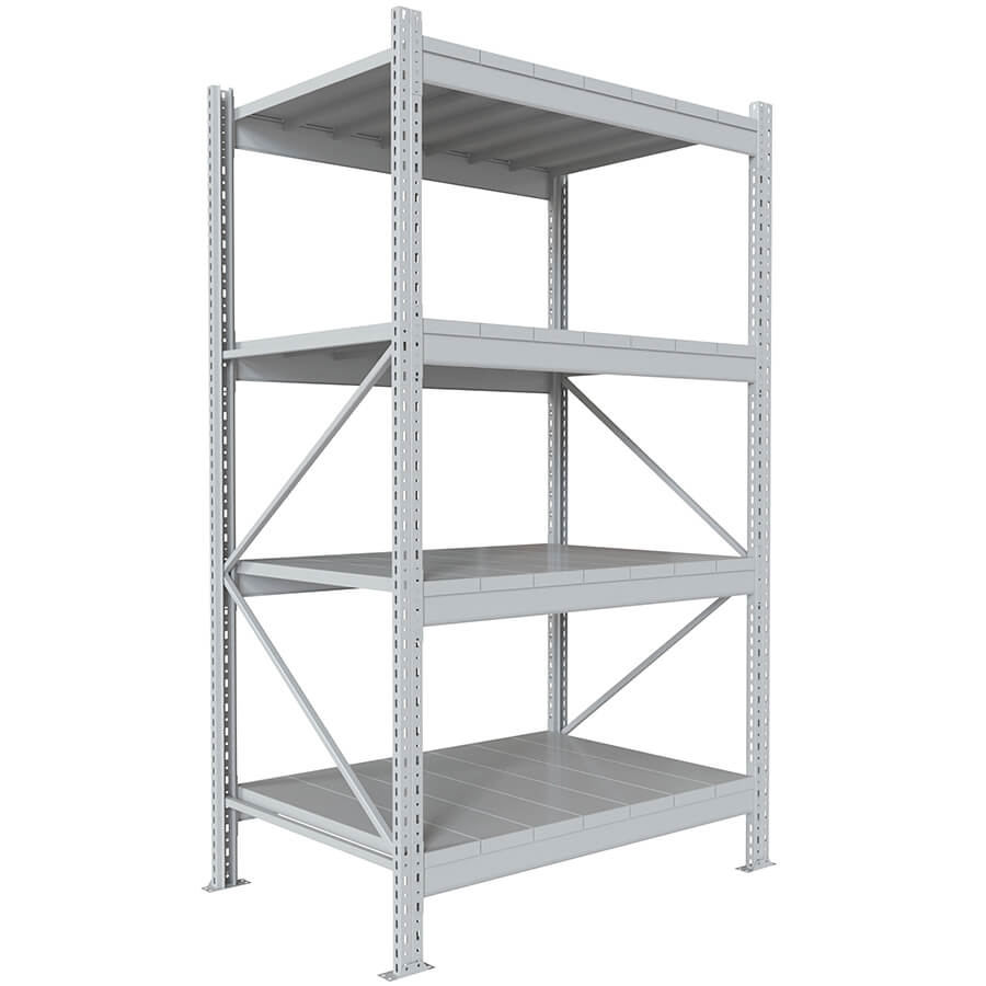200x120x80 Металлический стеллаж MS PRO, 4 (Cерый полуматовый (RAL 7038))