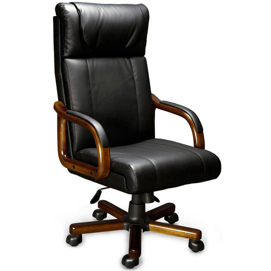 NAPOLI A LX Кресло для руководителя  Мирэй Групп, обивка кожа (Черный (орех тай)) NAPOLI A LX Кресло для руководителя  Мирэй Групп, обивка кожа (Черный (орех тай))
