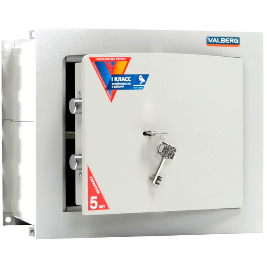 AW-1 3329 Встраиваемый сейф VALBERG, ключевой (Белый структурированный)