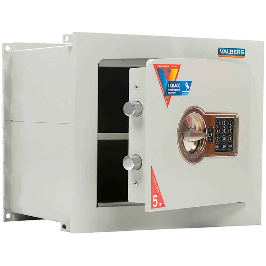AW-1 3329 EL Встраиваемый сейф VALBERG, электронный кодовый (Белый структурированный)