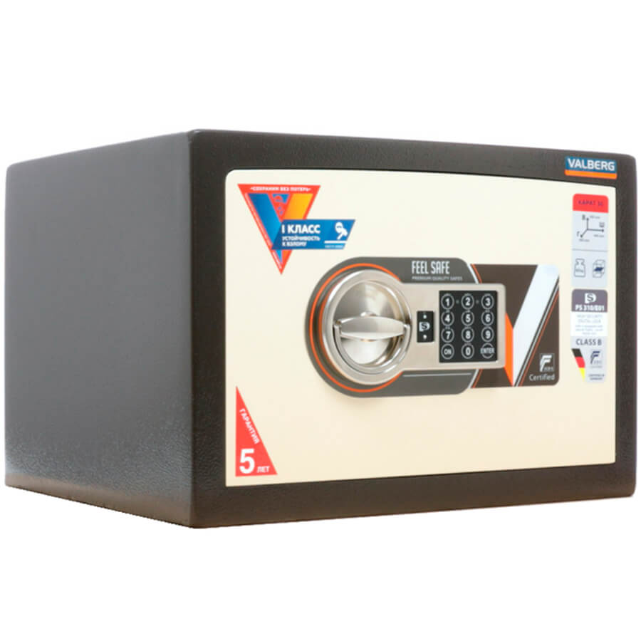 КАРАТ 30 EL NEW Взломостойкий сейф VALBERG, электронный кодовый (Корпус темно-коричневый (RAL 8019); дверь – бежевый (RAL 1015))