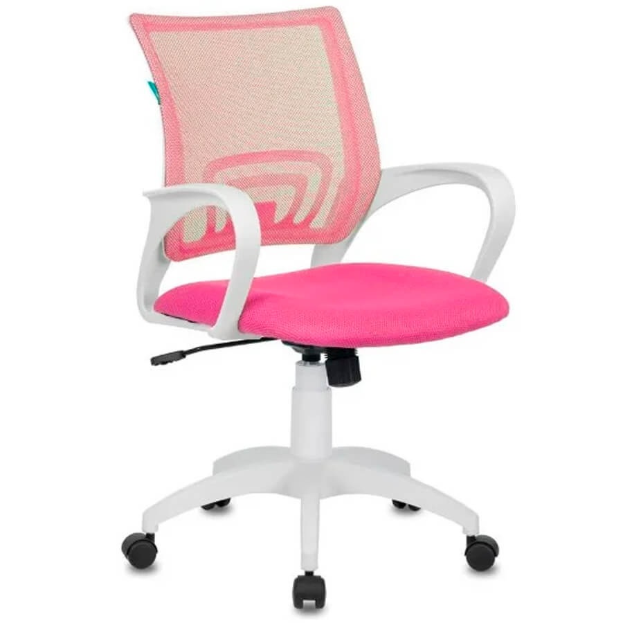 CH-W695N Кресло детское  Бюрократ, обивка сетка / ткань (Ткань розовая, сетка розовая (TW-06A+TW-13A))