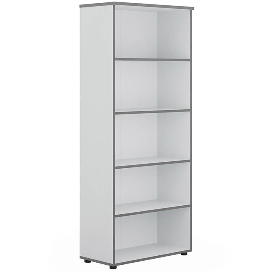 А-32 Стеллаж широкий Мебель Стиль Агат (Светло-серый (кромка: тёмно-серый))