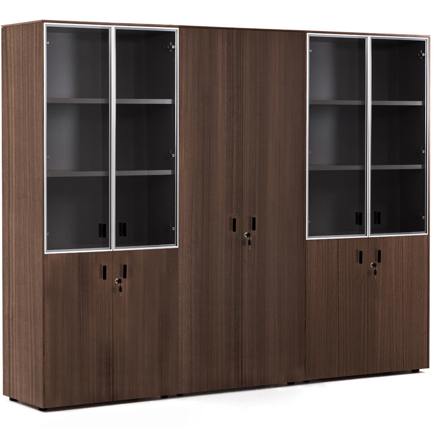 109 731 Шкаф комбинированный Profoffice Enzo (Эвкалипт / черный)