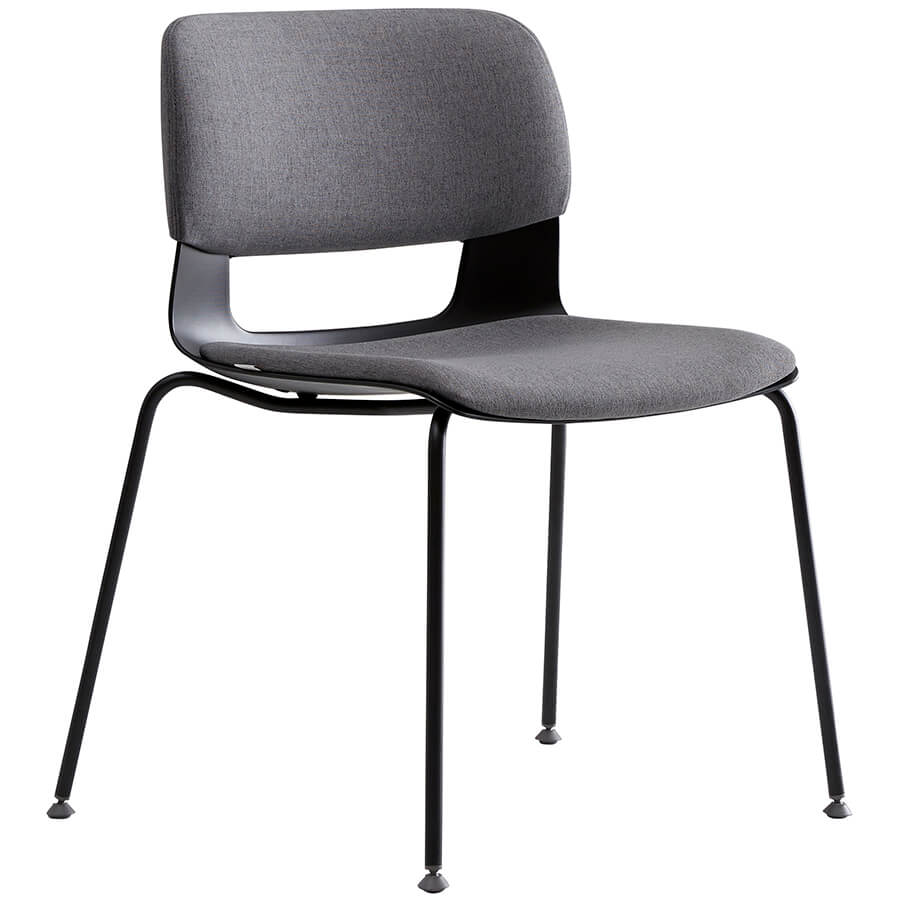 CH0020BKDZ Стул для посетителя BUTTON Fursys, обивка ткань (Серое (371))