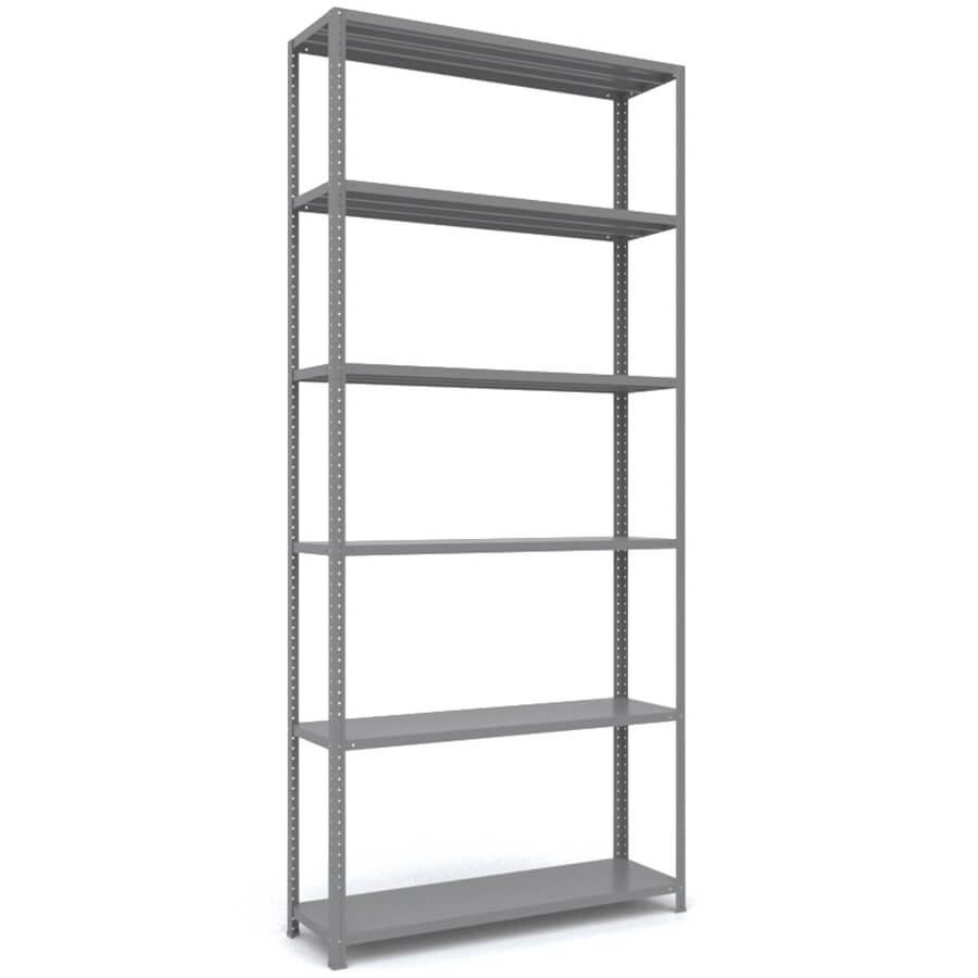 MS_220x100x30 Металлический стеллаж ПРОМЕТ, 6 (Cерый полуматовый (RAL 7038))