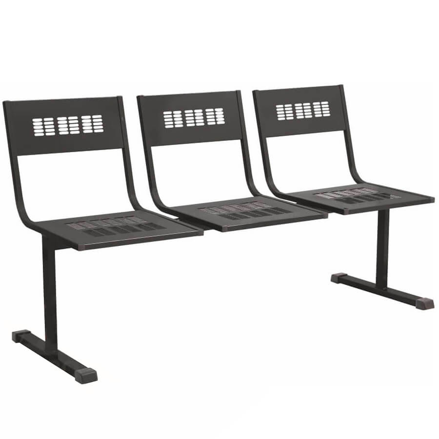 М-СТАЙЛ СМ 115-03 Многоместная секция  COMFORUM, обивка экокожа (Чёрный)