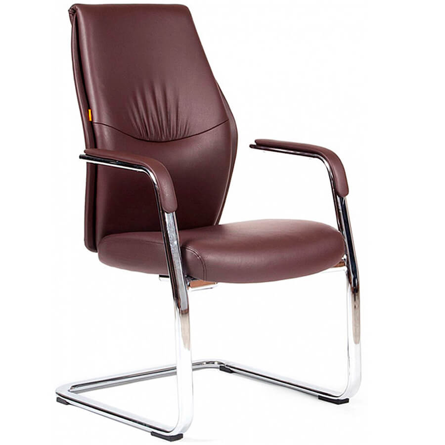 Vista V Кресло для посетителя  Chairman, обивка экокожа (Коричневый)