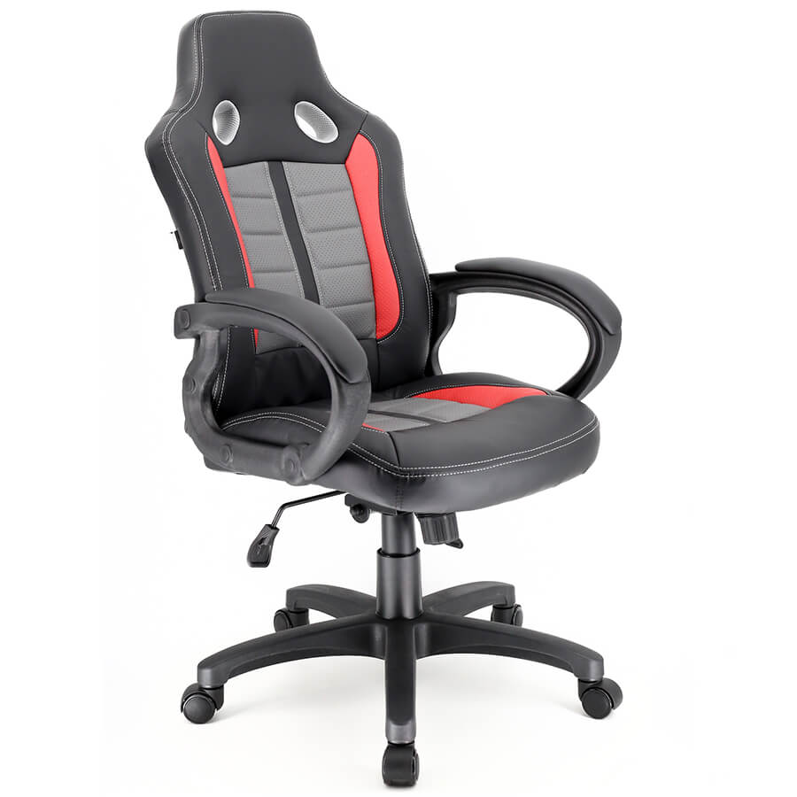 Forsage ТМ Геймерское кресло  EVERPROF, обивка иск. кожа (Чёрный / вставки серые, красные) Forsage ТМ Геймерское кресло  EVERPROF, обивка иск. кожа (Чёрный / вставки серые, красные)