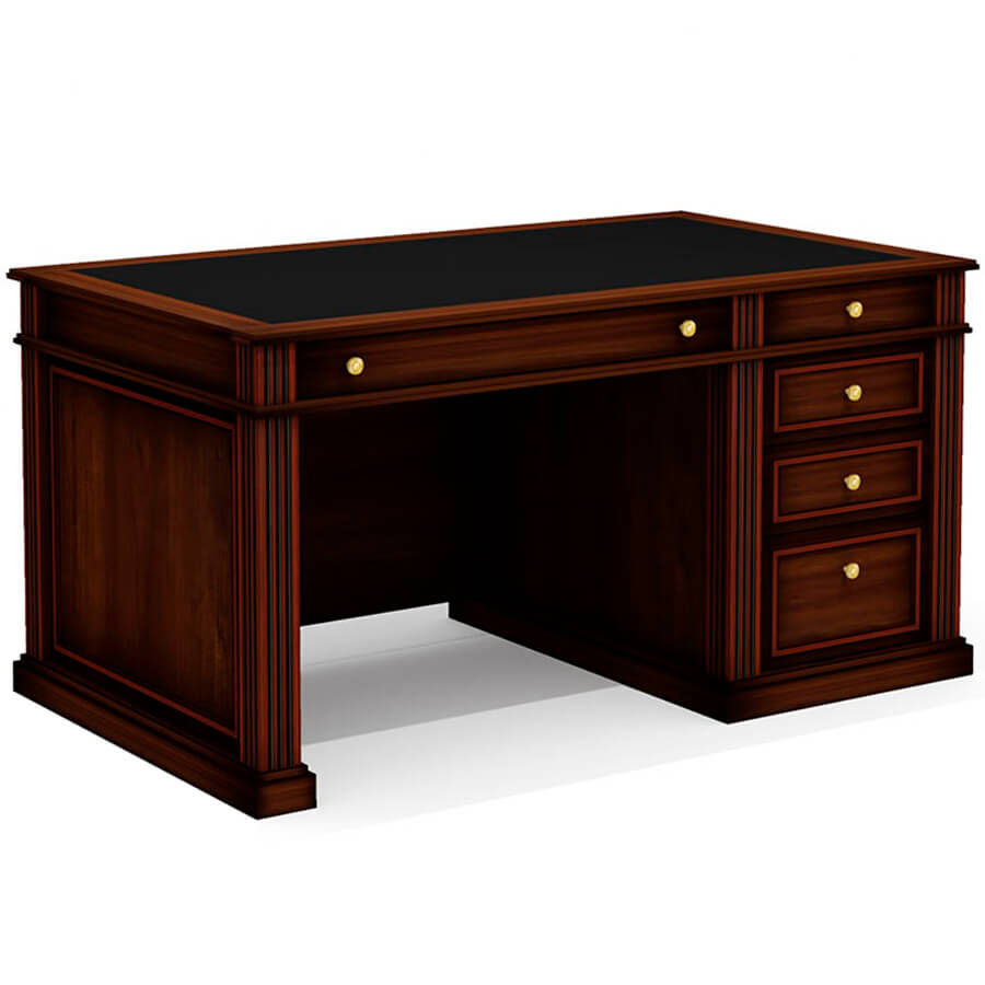 Dan-160 R Стол однотумбовый Мебель Стиль Dante (орех бреннерский/орех темный)