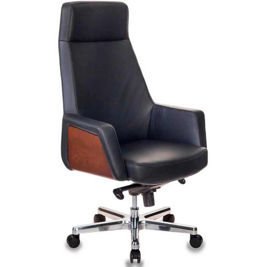 _ANTONIO/BLACK УЦ Кресло для руководителя  Бюрократ, обивка кожа (Чёрный)