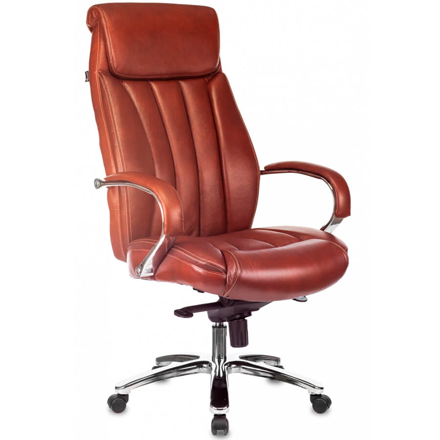 T-9922SL Кресло для руководителя  Бюрократ, обивка кожа (Светло-коричневый (Leather Eichel))