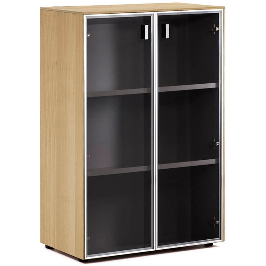 109 712 Шкаф-витрина H.120 Profoffice Enzo (Светлый эвкалипт / хром)