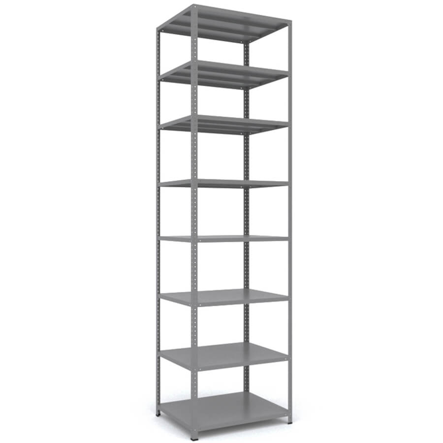MS-255x70x60 Металлический стеллаж ПРОМЕТ, 8 (Cерый полуматовый (RAL 7038))