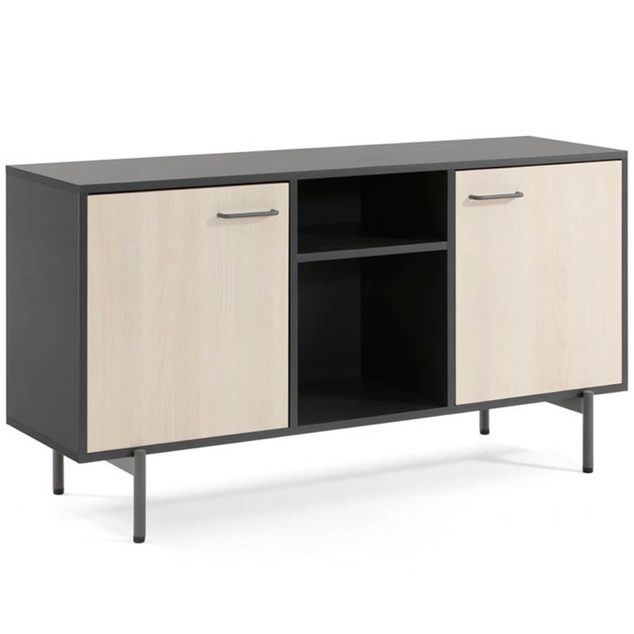 240T001 15/15/DY (7016) Греденция L141 Profoffice RING (Дуб светлый, графит, антрацит)