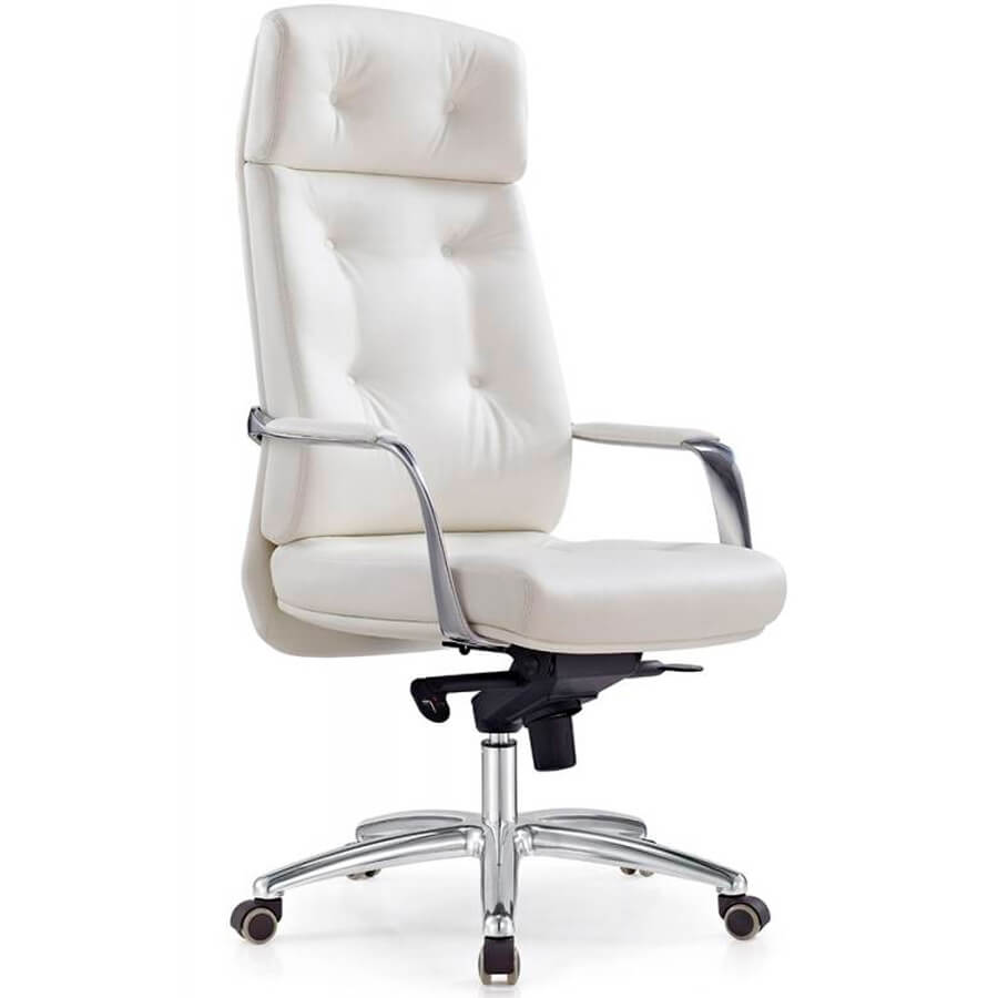 _DAO УЦ Кресло для руководителя  Бюрократ, обивка кожа (Белый)