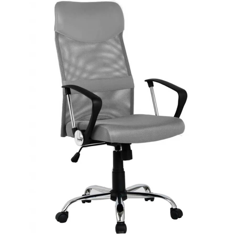 H-935 Кресло для персонала  Евро Офис, обивка сетка / ткань (Сетка серая (TW-12))