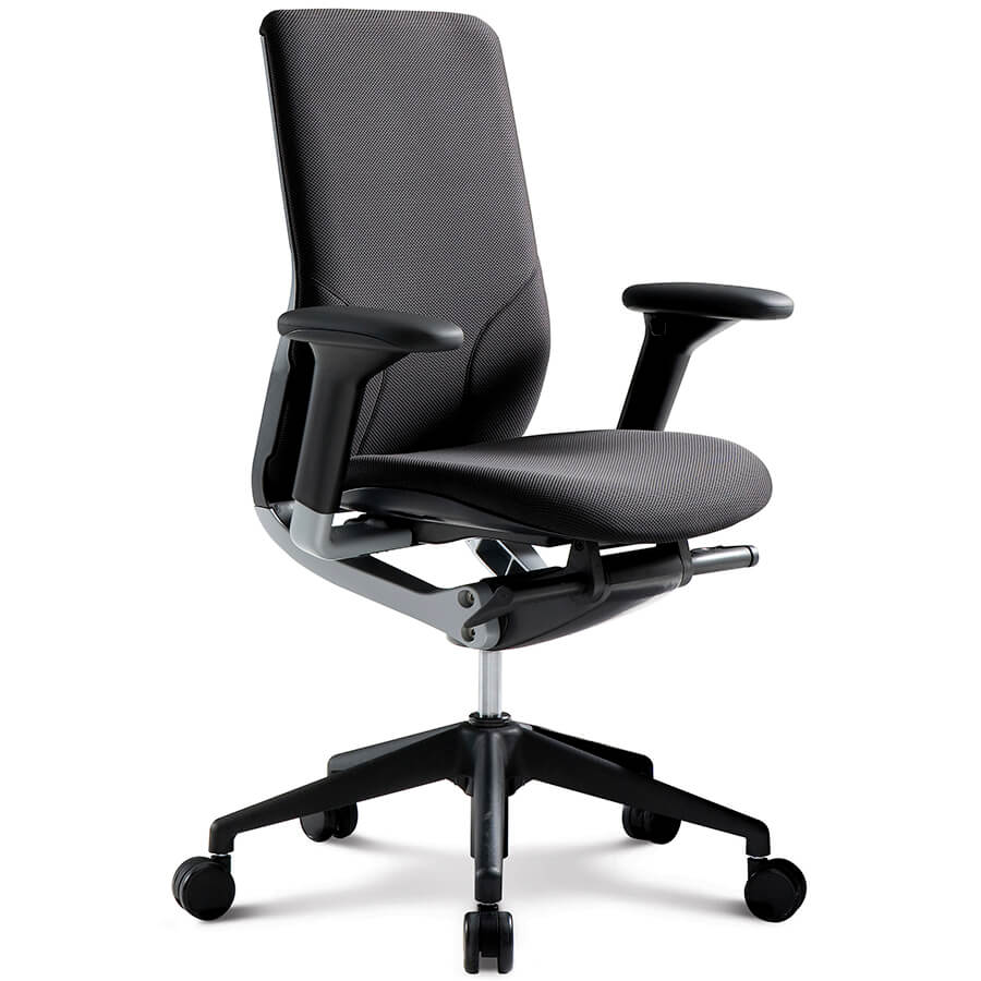 CH4400AZ (T601FU) Кресло для персонала EGA Fursys, обивка ткань (Тёмно-серое (761А))