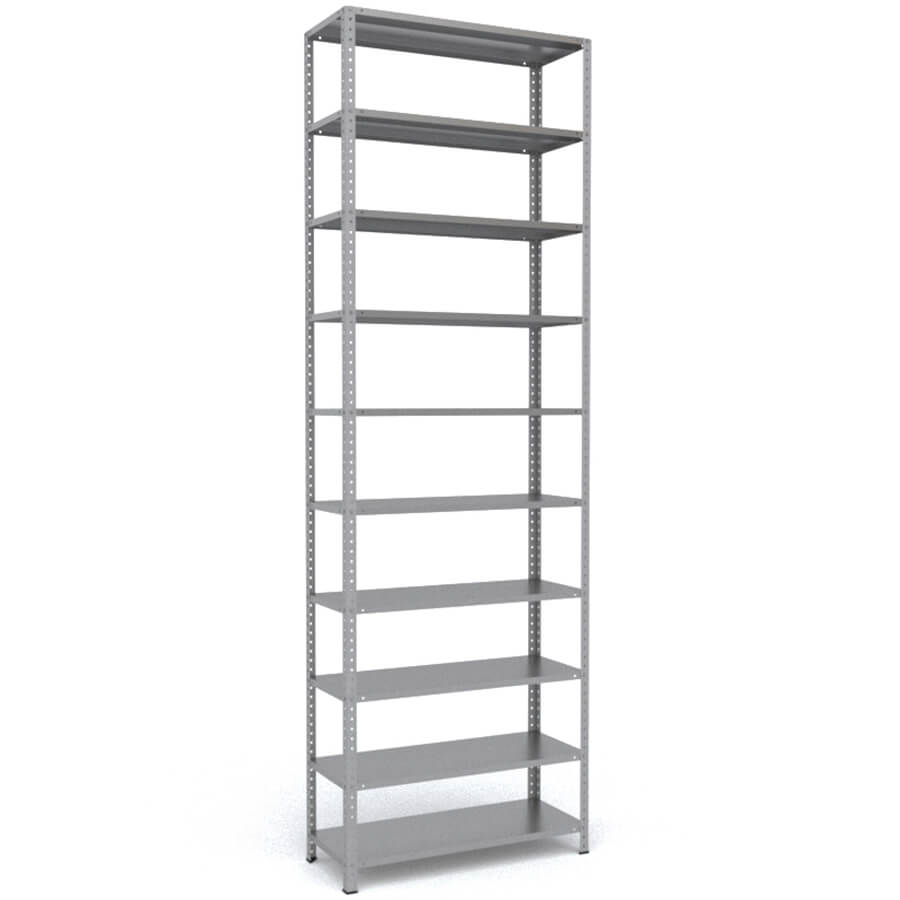 MS-310x100x40 Металлический стеллаж ПРОМЕТ, 10 (Серый полуматовый (RAL 7038))