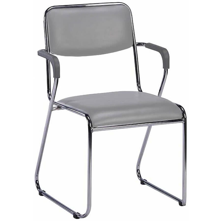 Fix Plus (Фикс Плюс) Кресло для посетителя  EVERPROF, обивка экокожа (Серый)