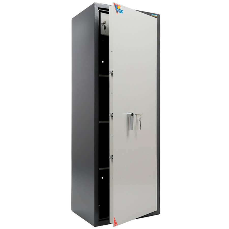 ASM 165T ГРАФИТ Мебельный сейф VALBERG, ключевой (Корпус — графит (RAL 7024), дверь — светло–серая (RAL 7038))