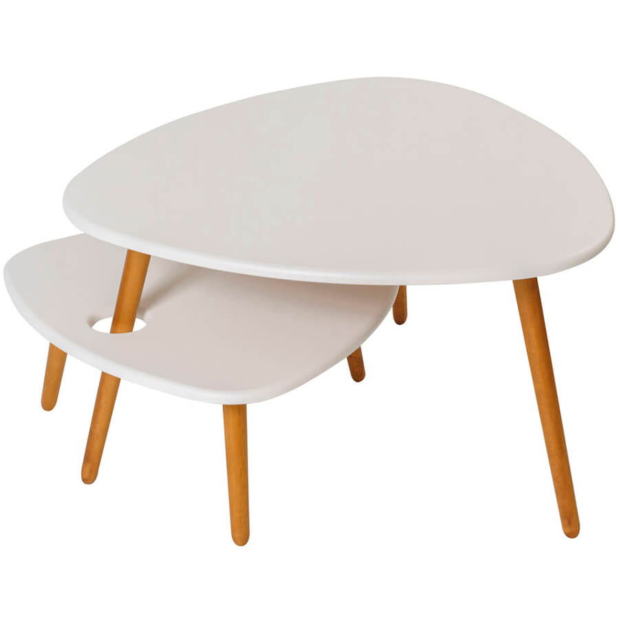 Стилгрей Журнальный стол Мебелик (Белый / дуб светлый)