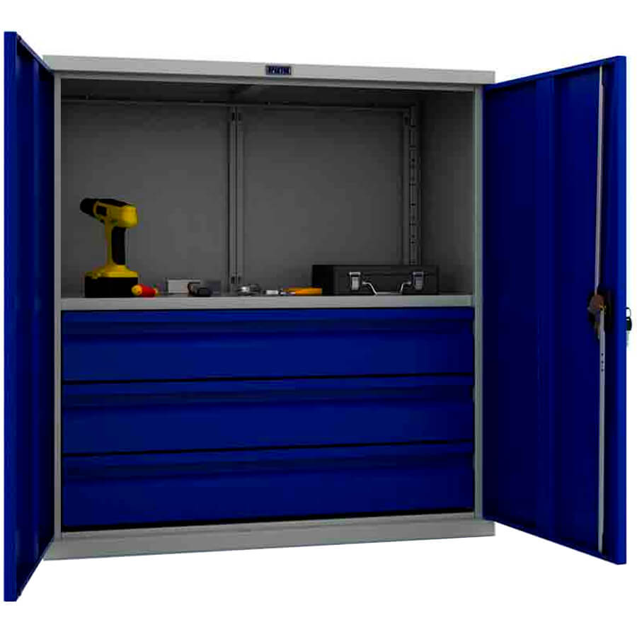 ТС 1095-001030 Шкаф инструментальный лёгкий ТС ПРОМЕТ (Корпус (RAL 7038), дверь ящика (RAL 5002).)