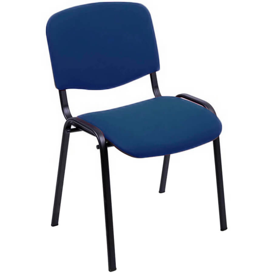 ИЗО чёрный металл Стул для посетителя  Евро Офис, обивка ткань (Синий)