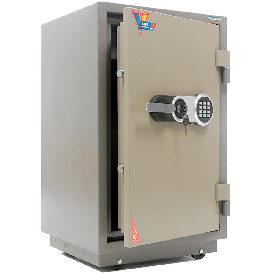 FRS 80 T-EL Огнестойкий сейф ПРОМЕТ, электронный кодовый + ключевой (Молотковая эмаль - коричневая)