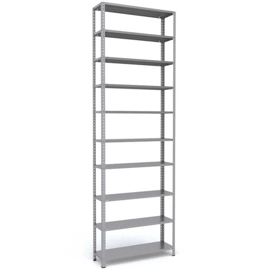 MS-310x100x30 Металлический стеллаж ПРОМЕТ, 10 (Серый полуматовый (RAL 7038))