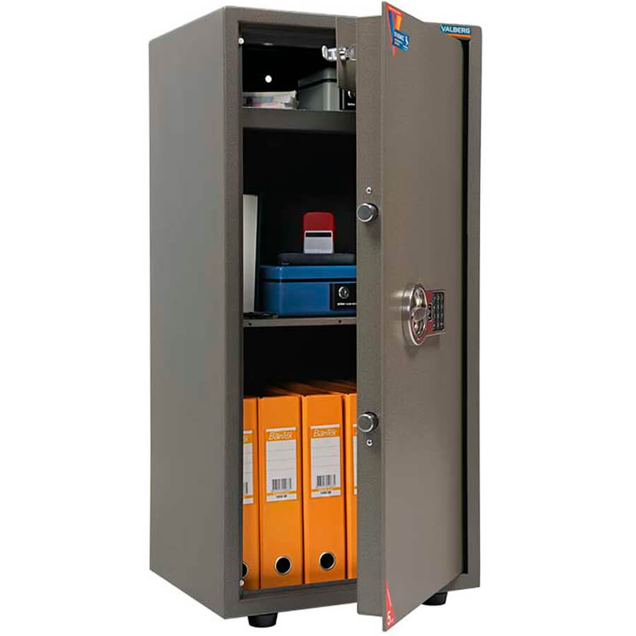 ASM 90T EL Мебельный сейф VALBERG, электронный кодовый (Оттенок коричневого с эффектом молотковой эмали)