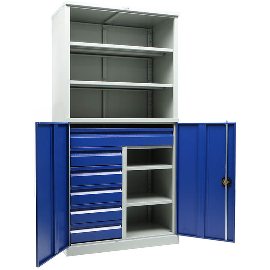 TC-1995/2-102215 Шкаф инструментальный лёгкий ТС ПРОМЕТ (Корпус (RAL 7038), дверь ящика (RAL 5002).)