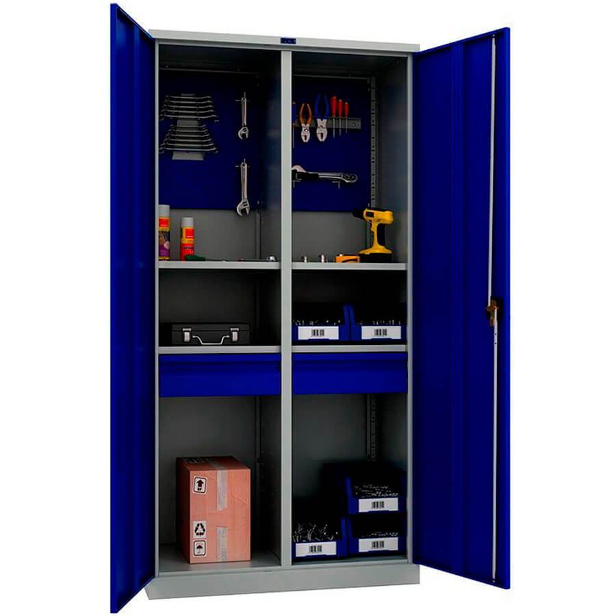 ТС 1995-120402 Шкаф инструментальный лёгкий ТС ПРОМЕТ (Корпус (RAL 7038), дверь ящика (RAL 5002).)