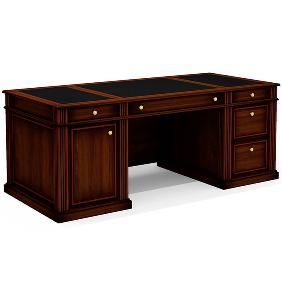 Dan-200.2 Стол двухтумбовый Мебель Стиль Dante (орех бреннерский/орех темный)