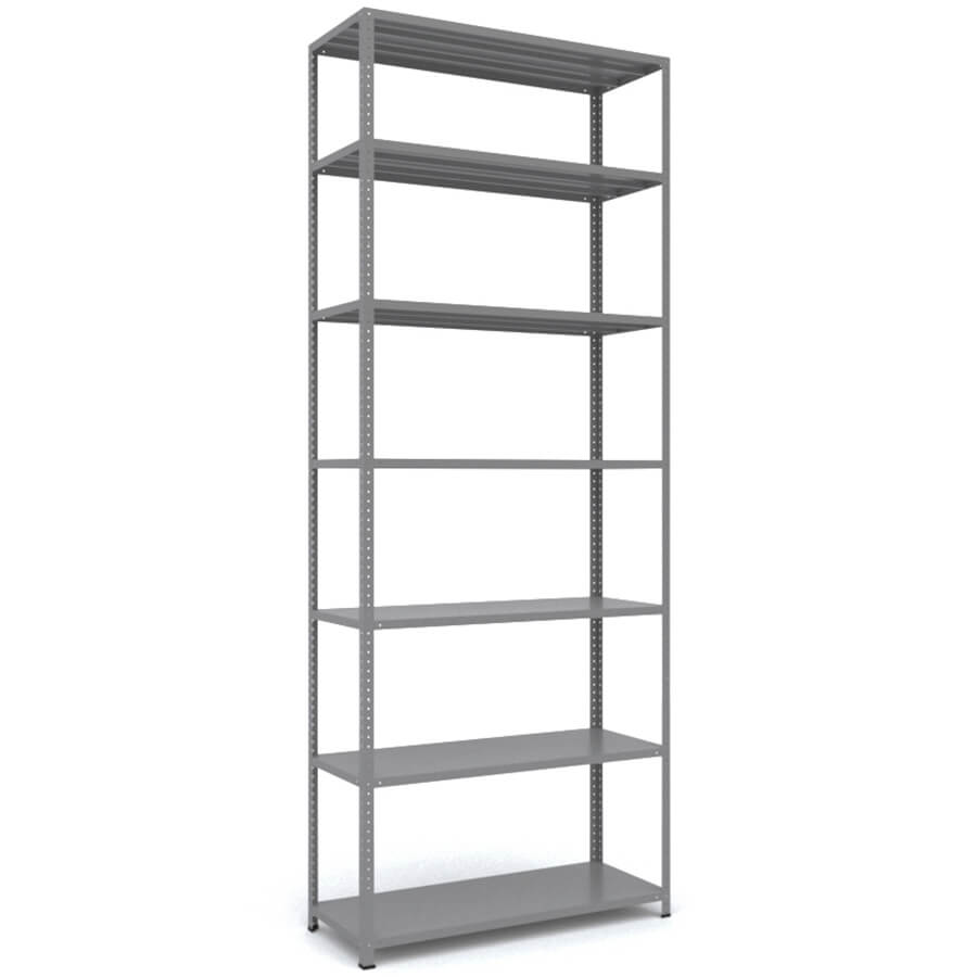 MS_255x100x40 Металлический стеллаж ПРОМЕТ, 7 (Cерый полуматовый (RAL 7038))