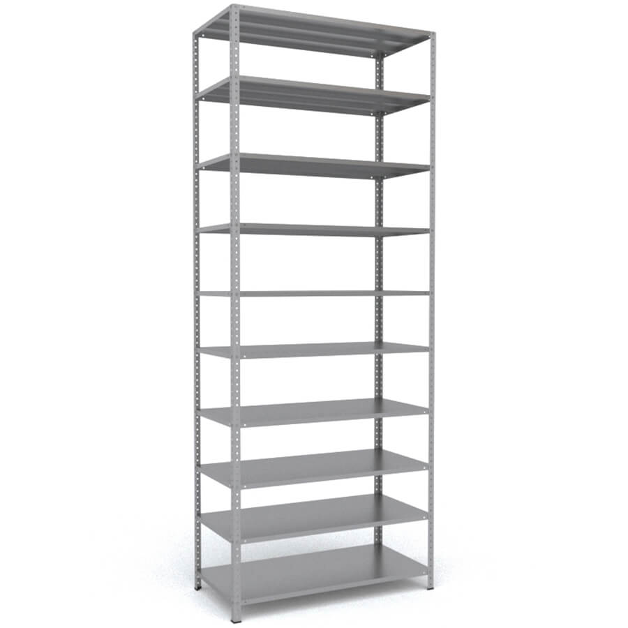 MS-310x120x60 Металлический стеллаж ПРОМЕТ, 10 (Серый полуматовый (RAL 7038))