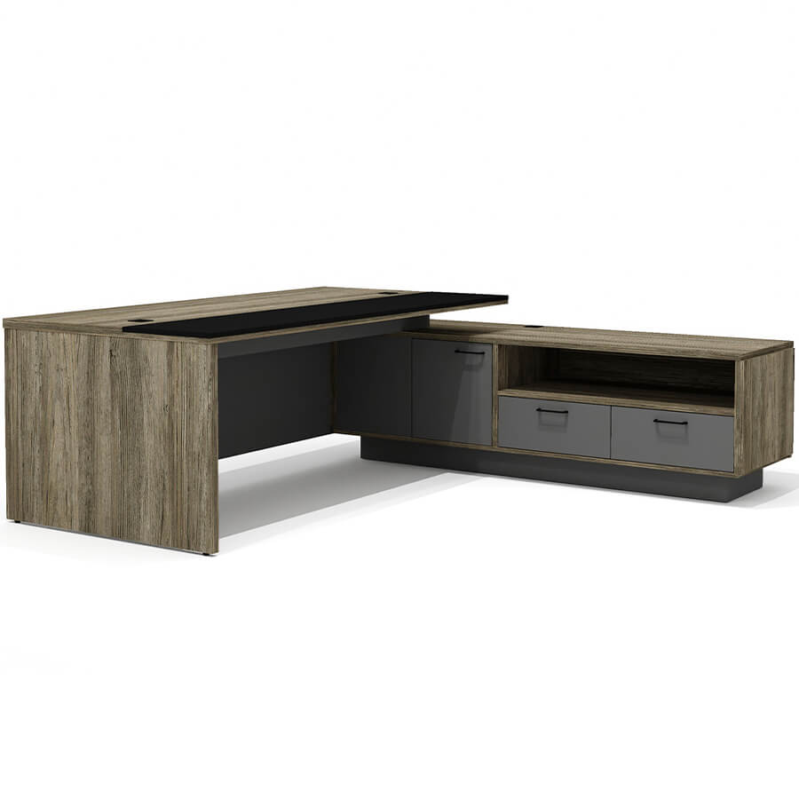 Br-20.1 R Стол руководителя правый Мебель Стиль Bruno (Делиос / антрацит)