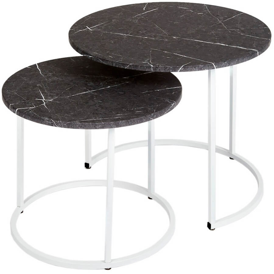 МеталлАрт М001 Журнальный стол Мебелик (черный мрамор/белый) МеталлАрт М001 Журнальный стол Мебелик (черный мрамор/белый)