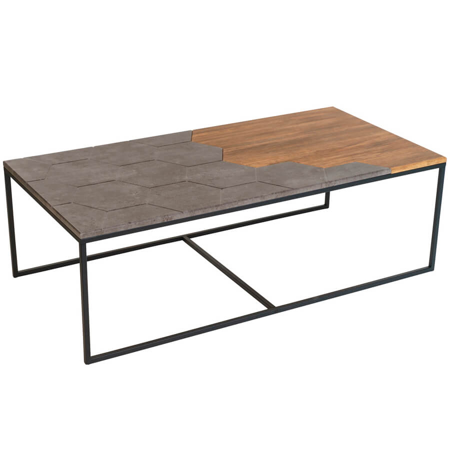 Китч Журнальный стол Мебелик (Дуб американский / серый бетон)