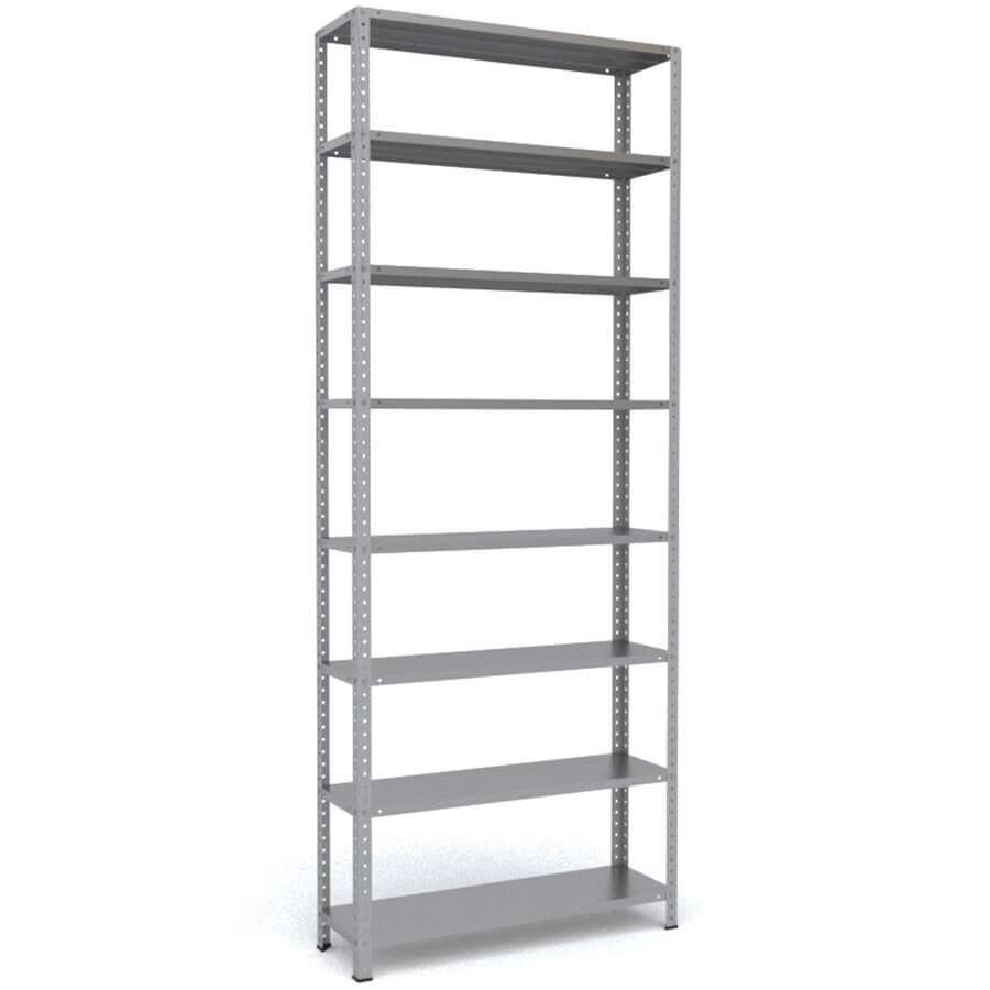 MS-255x100x30 Металлический стеллаж ПРОМЕТ, 8 (Серый полуматовый (RAL 7038))