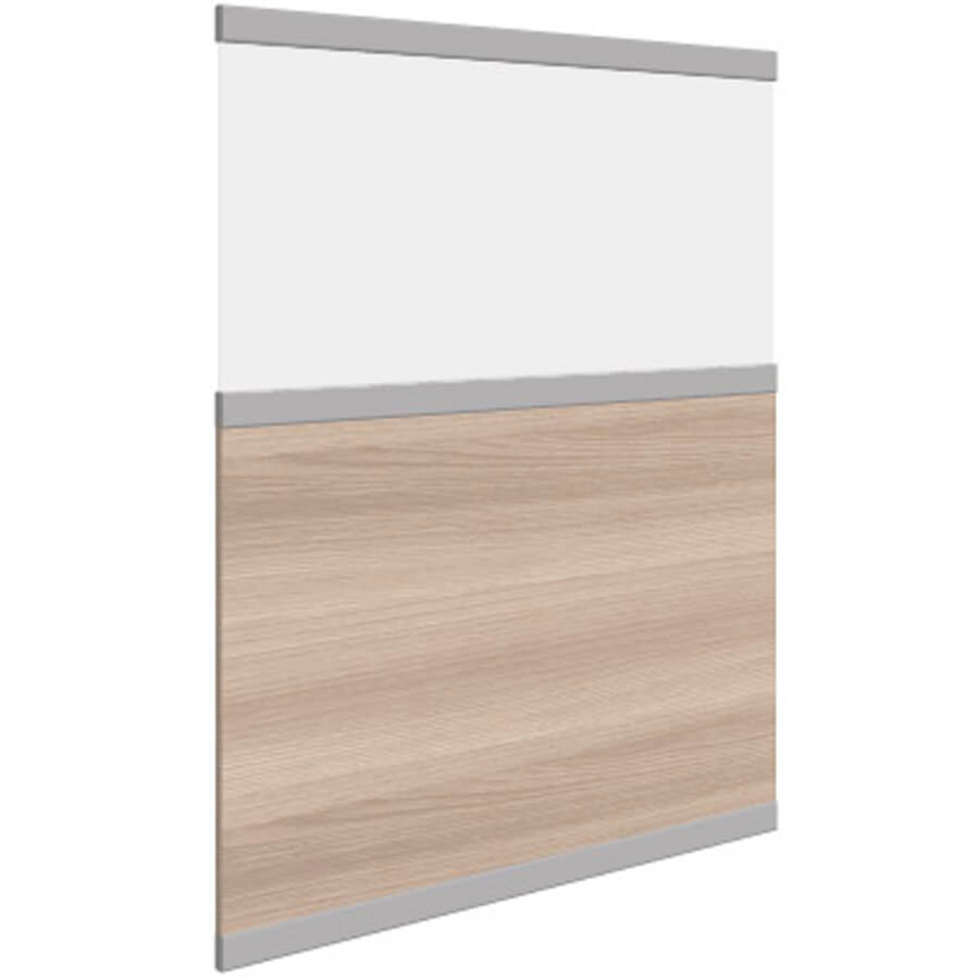 D-130-100.2 Наполнение низкой перегородки Мебель Стиль (Ясень Шимо / акрил молочный)