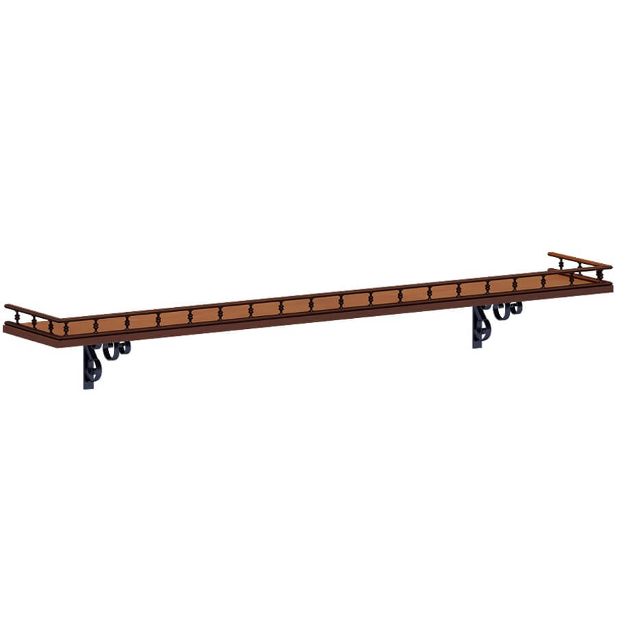 ПК-ВР-ПЛН145Х25-В1-159 Полка с балюстрадой ФЕЛИКС Версаль (Орех Орвието)