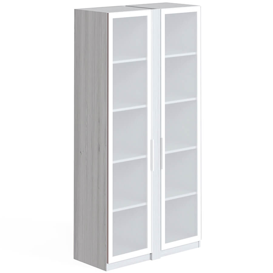 TS-40+TS-09.1 Шкаф со стеклянными дверьми Мебель Стиль Time.S (Дуб Эльза MS)