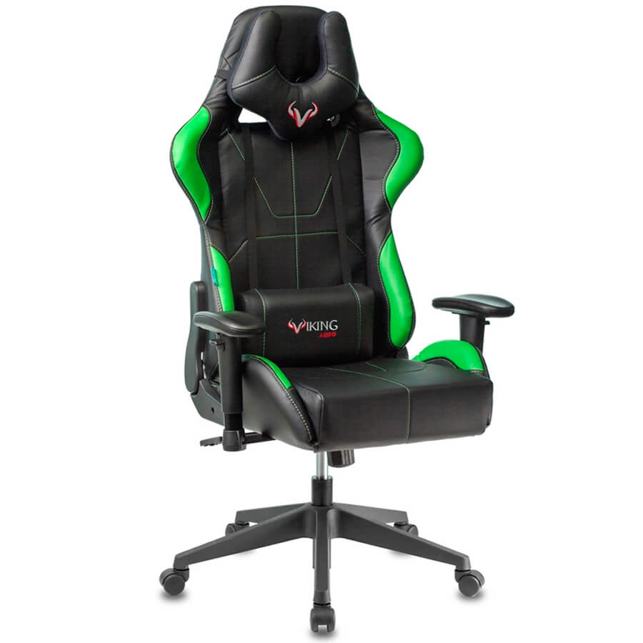 Zombie VIKING 5 AERO Геймерское кресло Zombie Бюрократ, обивка экокожа (Черный / салатовый)