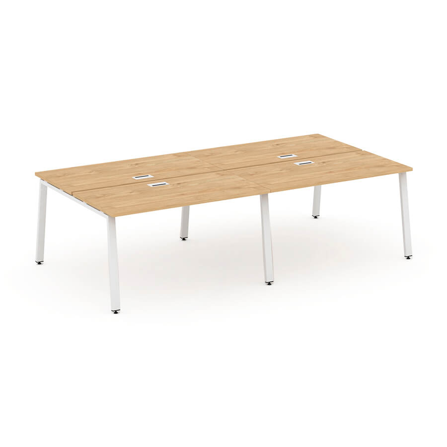 SN-6A.DRS-041 Рабочая станция двухсторонняя RIVA Style Project (Тиквуд Светлый/Металл Белый)