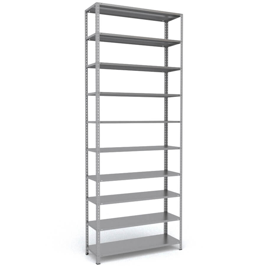 MS-310x120x40 Металлический стеллаж ПРОМЕТ, 10 (Серый полуматовый (RAL 7038))