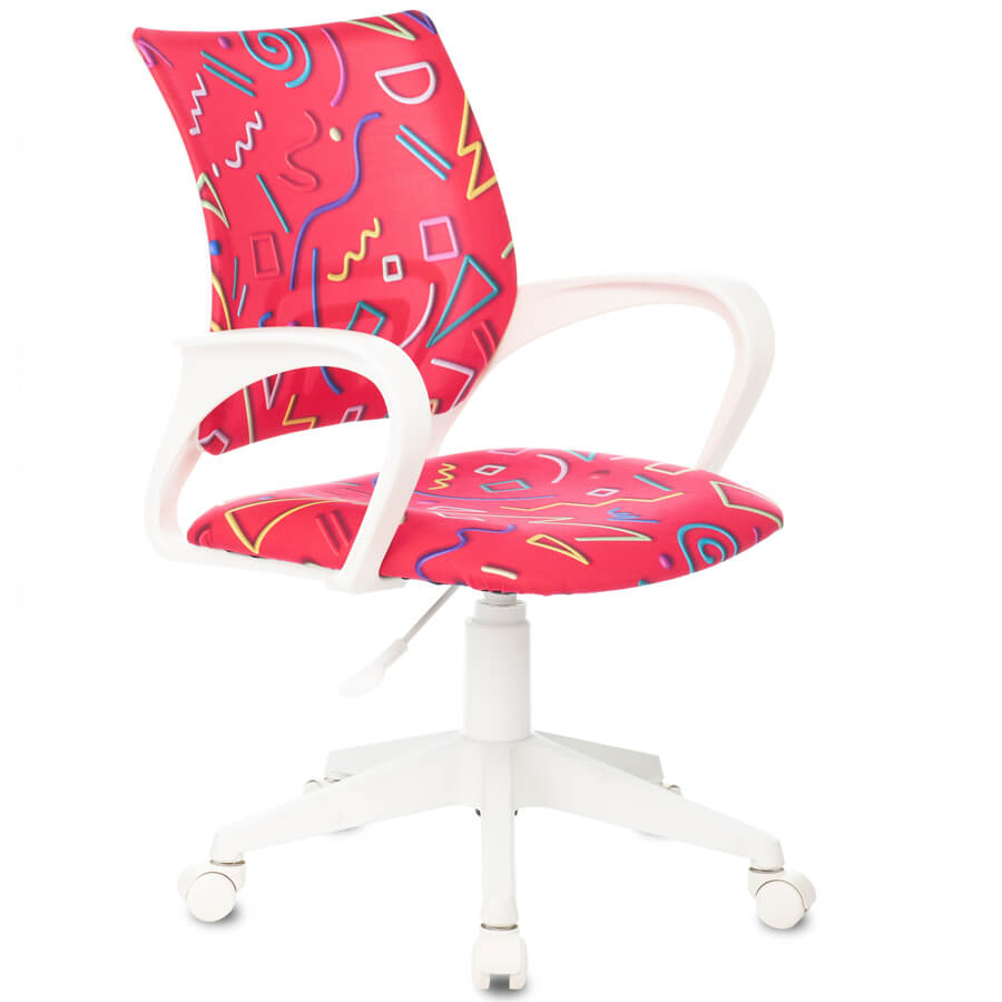 KD-W4 Кресло детское  Бюрократ, обивка ткань (Малиновый Sticks 05)